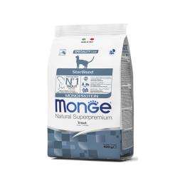 Сухой корм Monge Cat Sterilized для стерилизованных кошек с форелью, 400г Сухой корм Monge Cat Sterilized для стерилизованных кошек с форелью, 400г